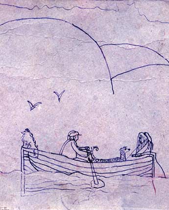 Drawing by John James 1968 Trawlerman's Song